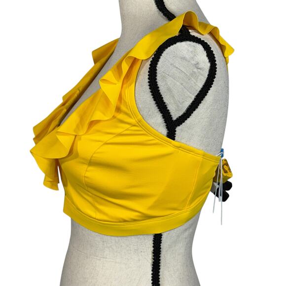 Bleu Rod Beattie SZ 40D Rufflicious Tuscan Sun Bikini Top Swim Underwire Yellow - Picture 3 of 8